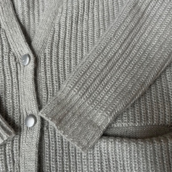 Barneys New York Shimmer Wool Ribbed Cardigan – Size Small - Picture 7 of 7